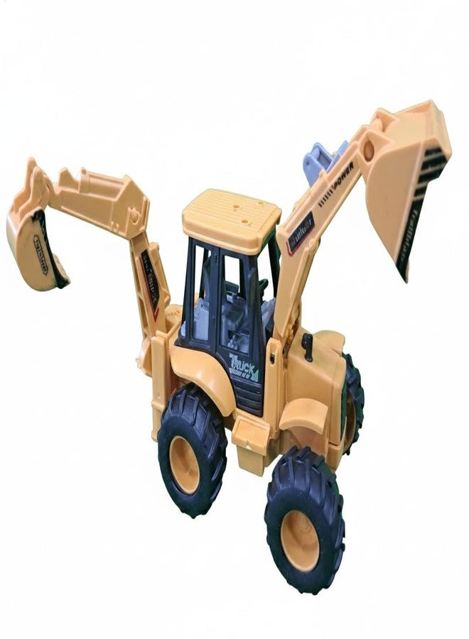 eToymart Friction Power Bulldozer and Excavator Construction Toy Vehicle for Kids | Push & Go Digger Truck with Front Loader & Rear Excavator | Realistic Design | Non-Toxic ABS (3+ Years) - Image 4